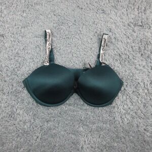Victoria's Secret Very Sexy Bra Womens 38DD Green Push Up Rhinestone Strap NWT